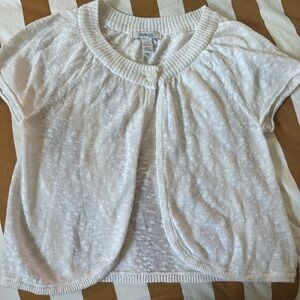 Style & Co. White Short Sleeve Knit Cardigan